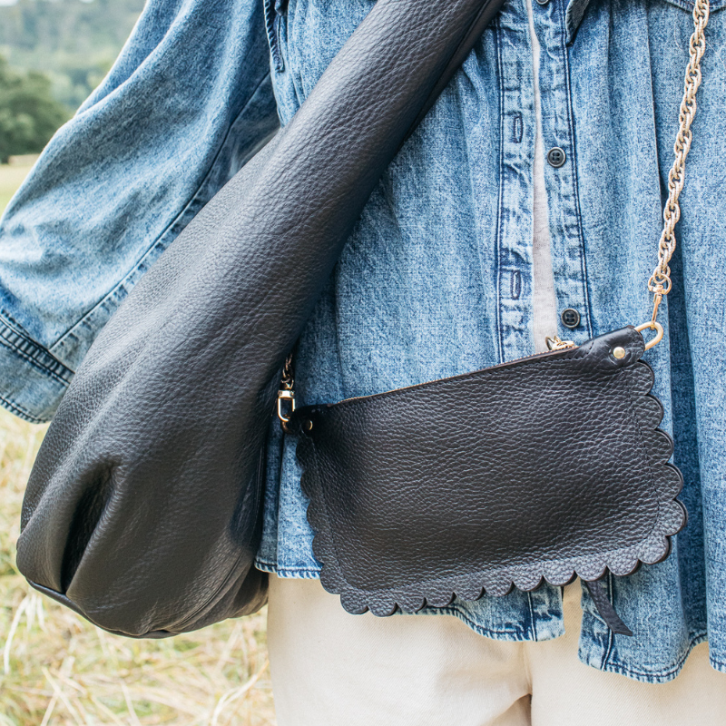 Carey scallop chain purse