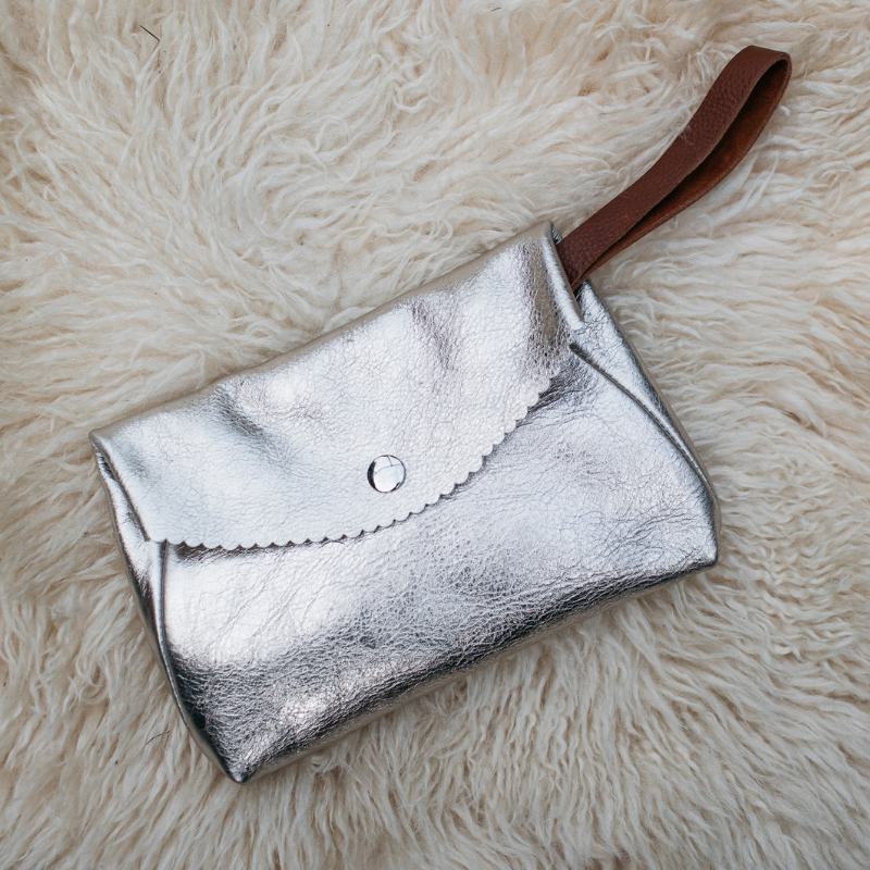 Silver 2025 wristlet bag