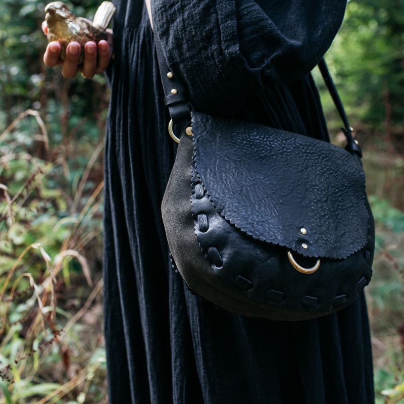 Ruby Moss suede + black veg-tan