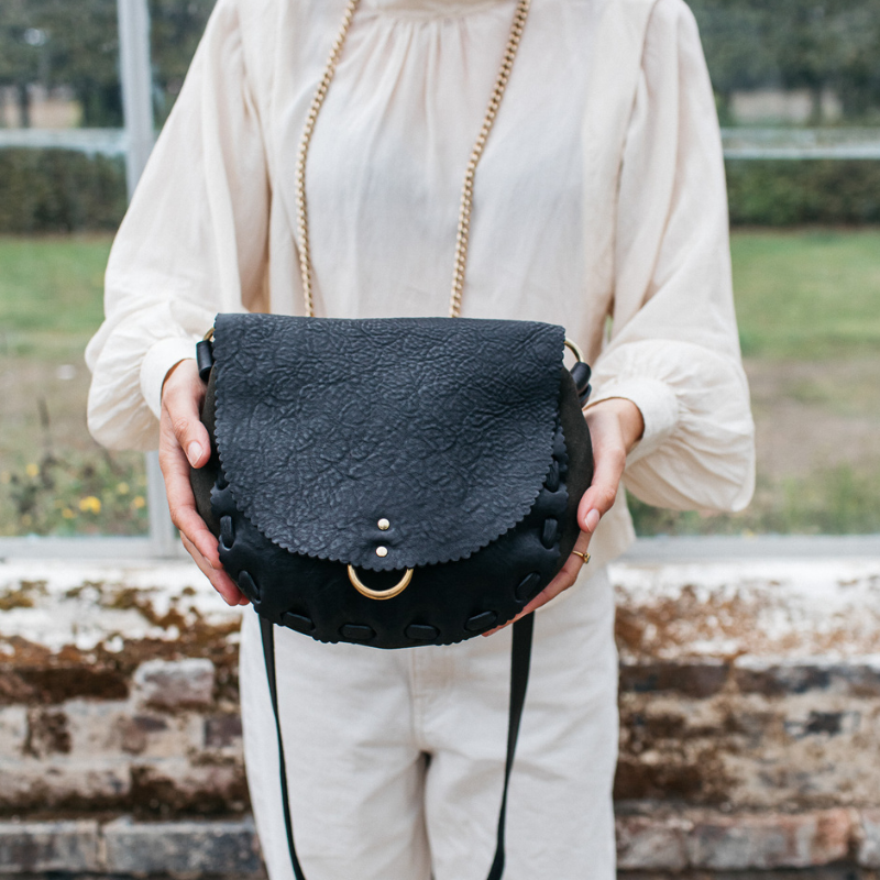 Ruby Moss suede + black veg-tan